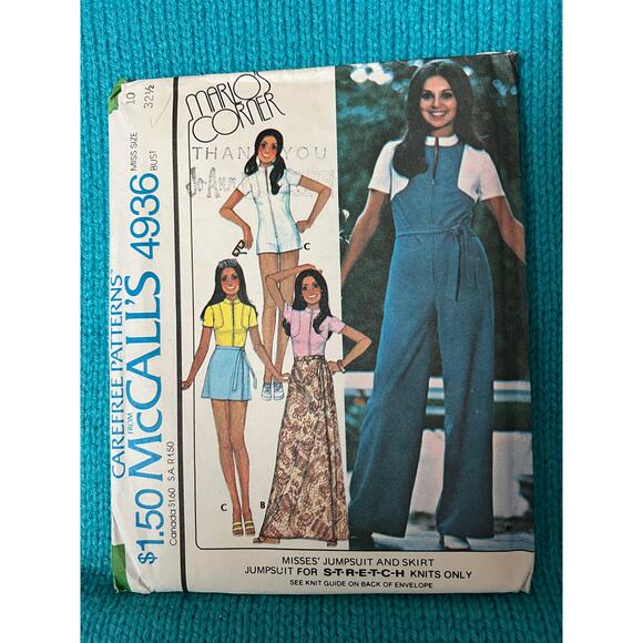 MacCalls 4936 pattern Jumpsuit Romper wrap skirt Marlo Thomas size 10 - Picture 1 of 7